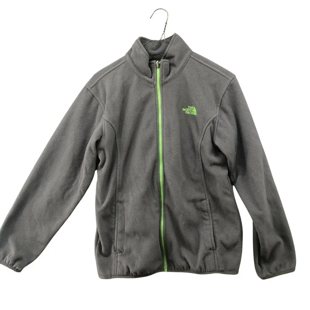 The North Face Fleece Jacket Youth Size L (14-16) Gray‎ Boys Girls Full Zip
